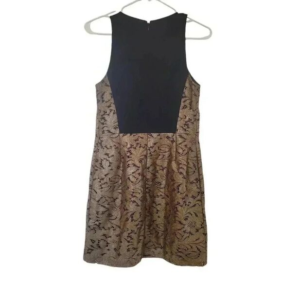 Banana Republic Women's Gold Lace Lined Sleeveless Shift Dress - Picture 8 of 12